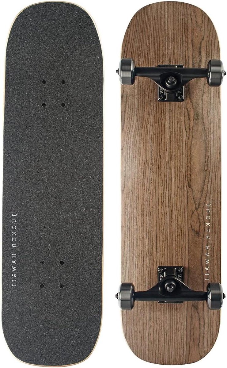 compleet skateboard street cruiser stad cruisen walnoot fineer 8 25 inch breed zwart