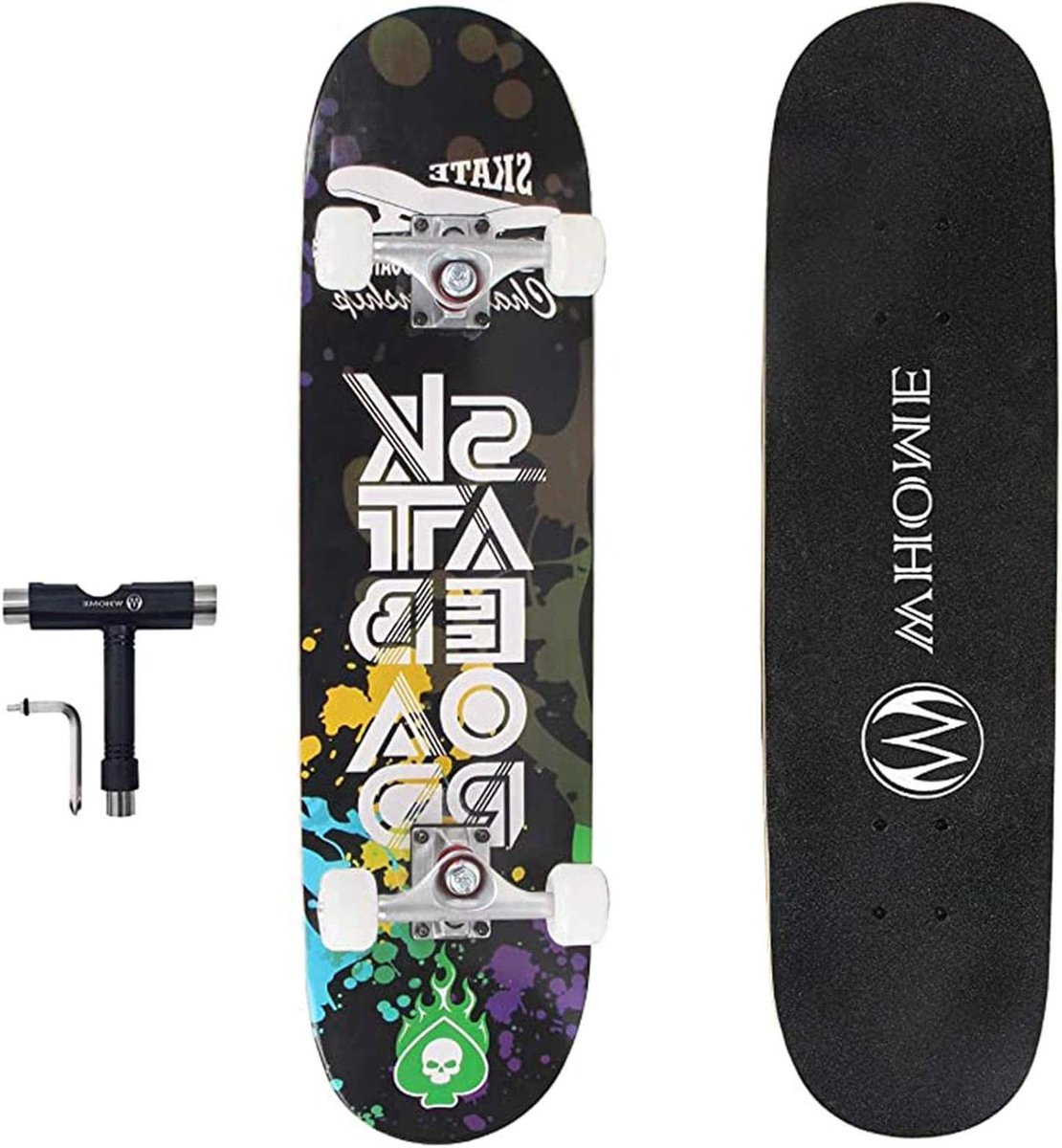 compleet skateboard street longboard straat tricks dubbele kick concave 31 inch zwart