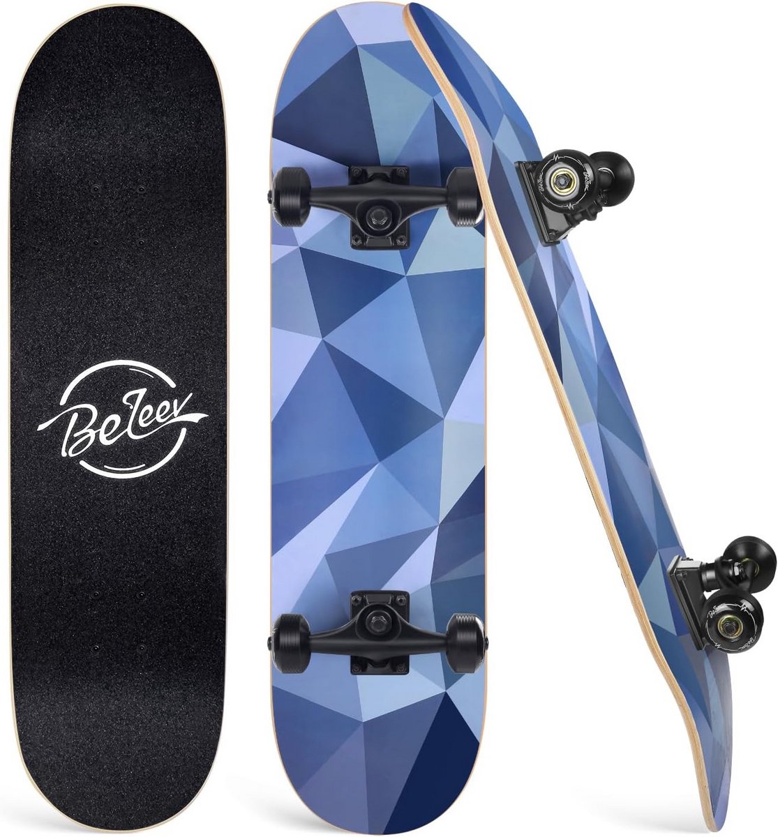 compleet skateboard trick board straat gebruik 7 laags esdoorn 80 x 20 cm grijs