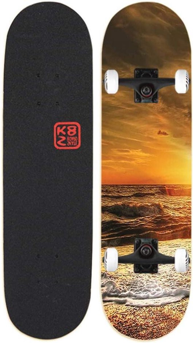 compleet skateboard trickboard trucs leren dubbele kick concave 31 x 8 inch kleurrijk
