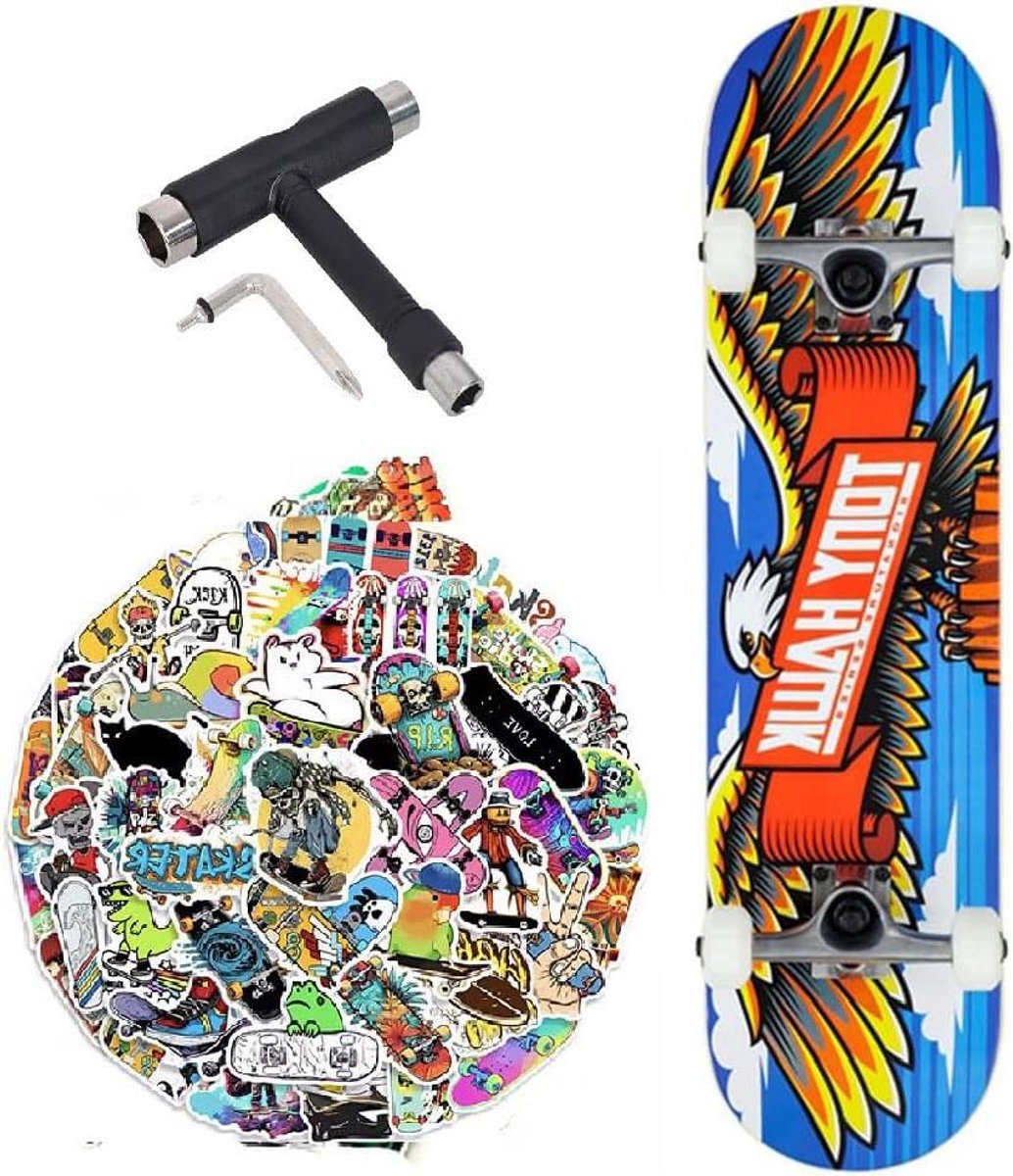 complete skateboard beginners skateboard straat skaten 7 laags canadees esdoorn deck 8 0 inch wingspan blue