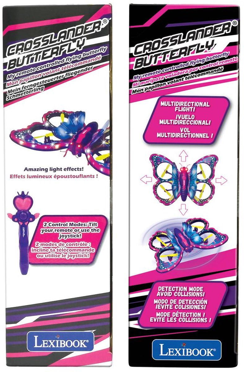 CROSSLANDER BUTTERFLY, a op afstand bestuurbare vliegende vlinder met gesture-controlled remote voor a playful flying experience, featuring illuminated wings. Speelgoedaccuvoertuig kopen online