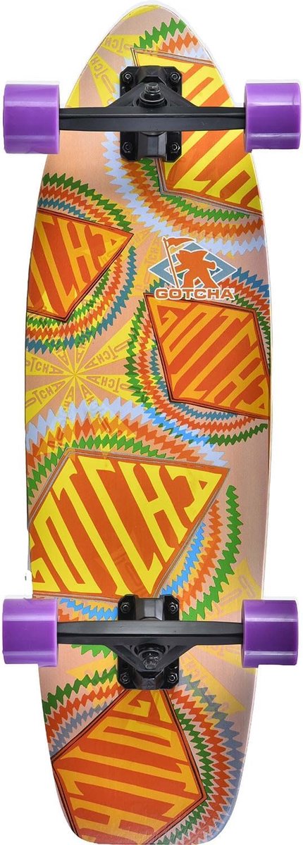 cruiser skateboard compleet board stadse ritjes met kicktail 8 5 inch breed natuurlijk multi