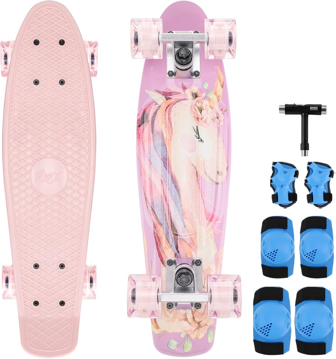cruiser skateboard mini cruiser stadse ritjes polypropyleen dek 22 inch eenhoorn design