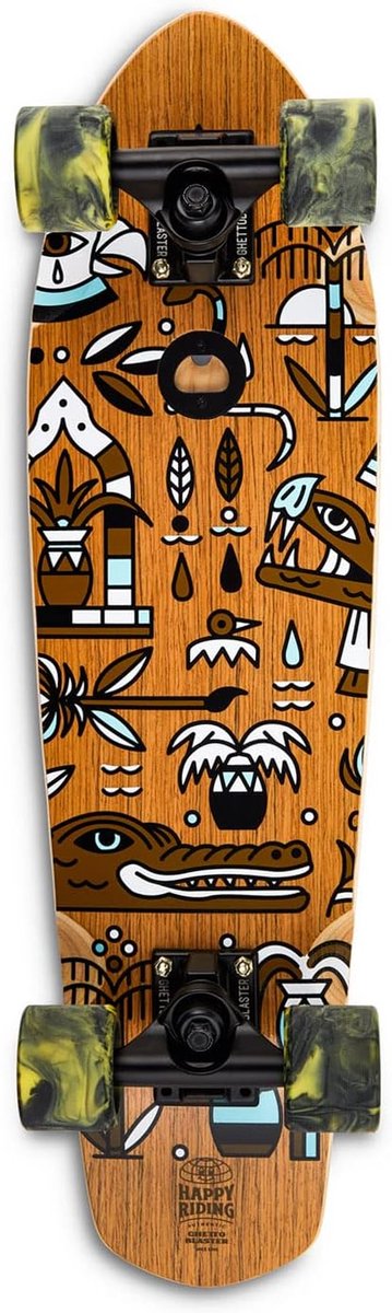 Cruiser Skateboard - Stadsboard - Stadstransport - Teak inleg - 81 cm x 21 cm - Teak Skateonderdeel kopen online