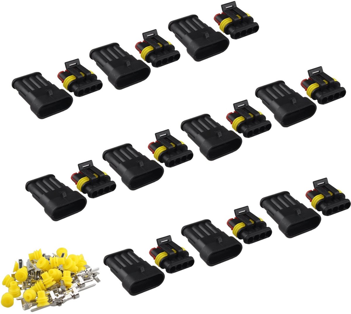 dailygoods dailygoody waterdichte ip67 auto elektrische terminal draad connector motorfiets scooter auto vrachtwagen marine jet ski bot 4 pin plug kit