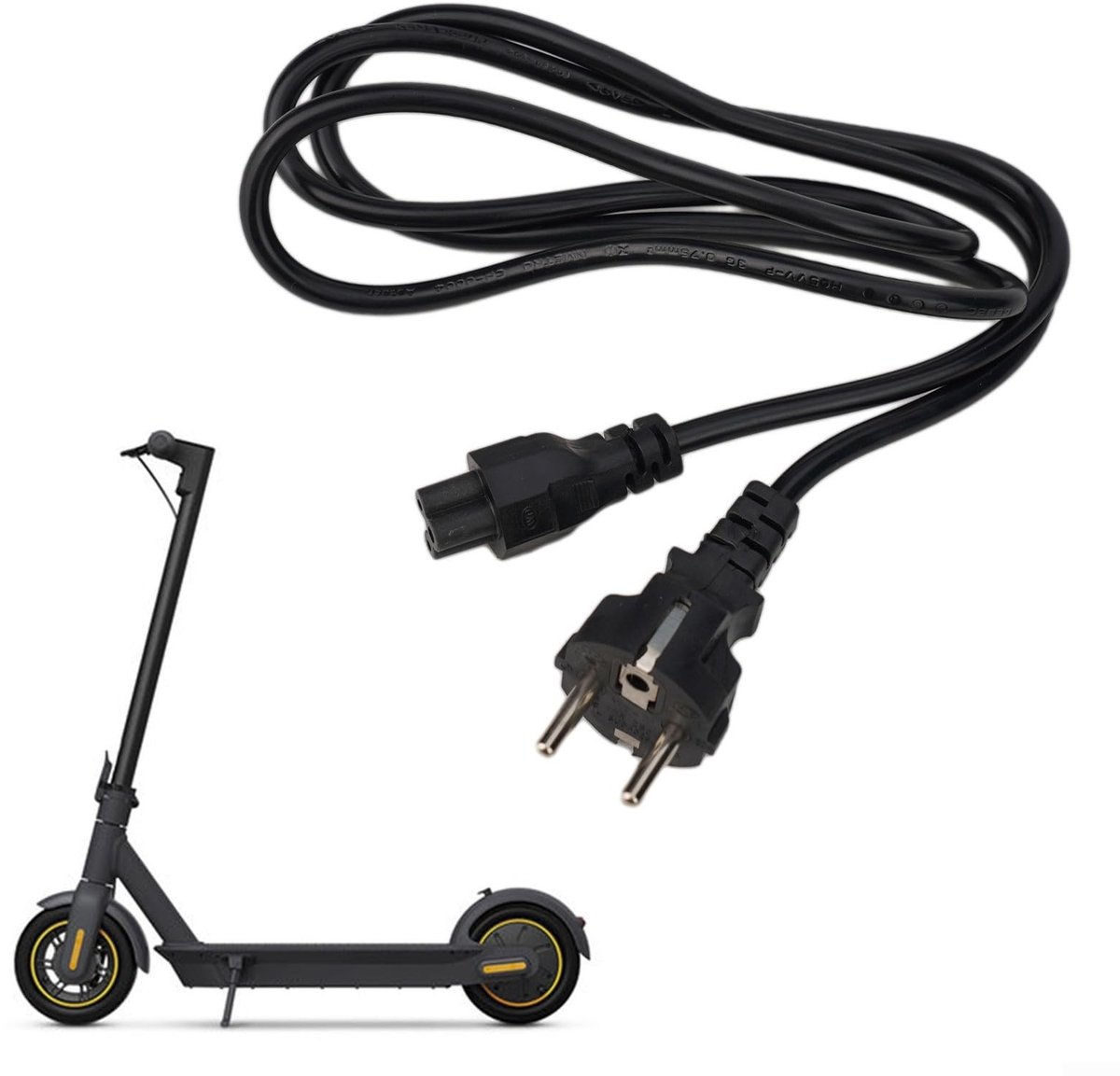 dailygoods innovra dailygoods dailygoody oplaadkabel elektrische scooter stroomkabel 3 polig 140 cm lang geschikt voor ninebot g30 g30d ideaal voor thuisgebruik