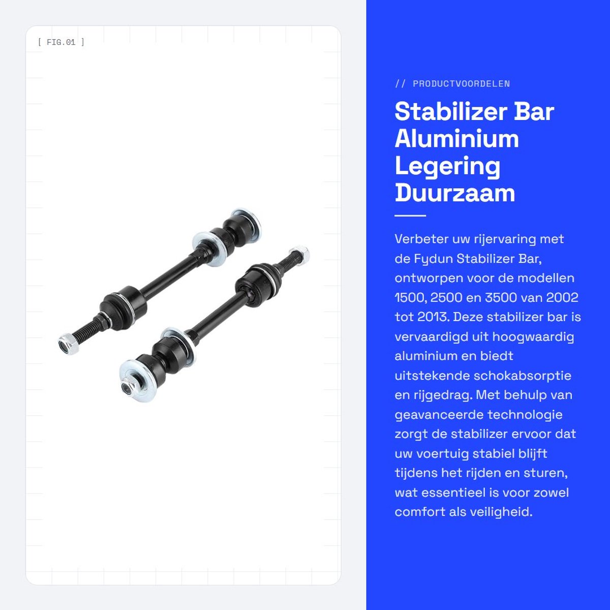 dailygoods stabilisateur aluminium legering geschikt voor 1500 2500 3500 stabilisator bar 100 nieuw dubbele bank inclusief stabilisatorstang