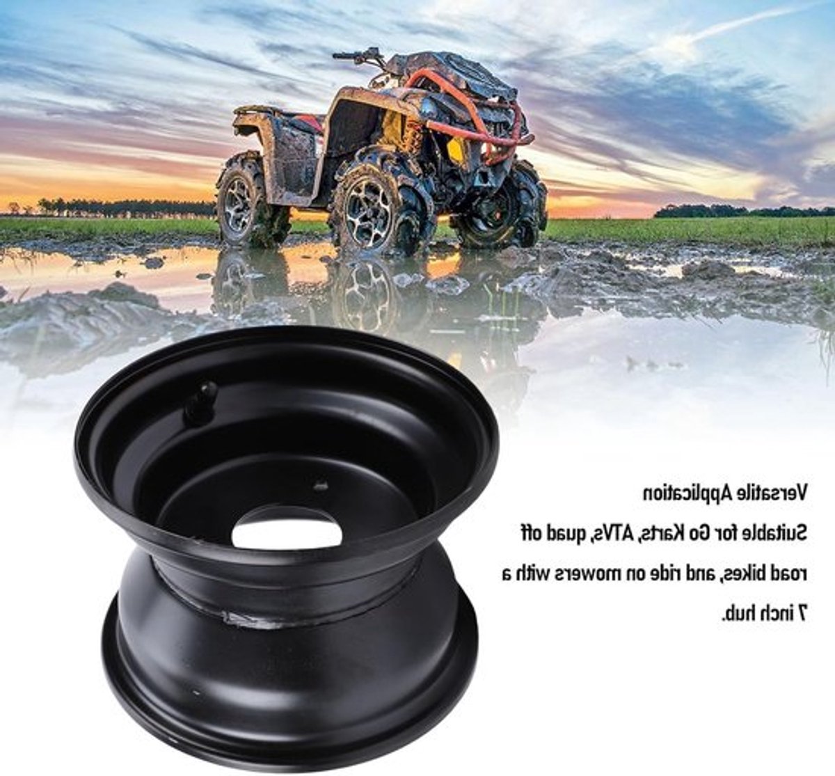Dailygoody - 16x8-7 Stalen Wielkap met Boutgaten - ATV Wielkap Buitenspeelvoertuigaccessoire kopen online