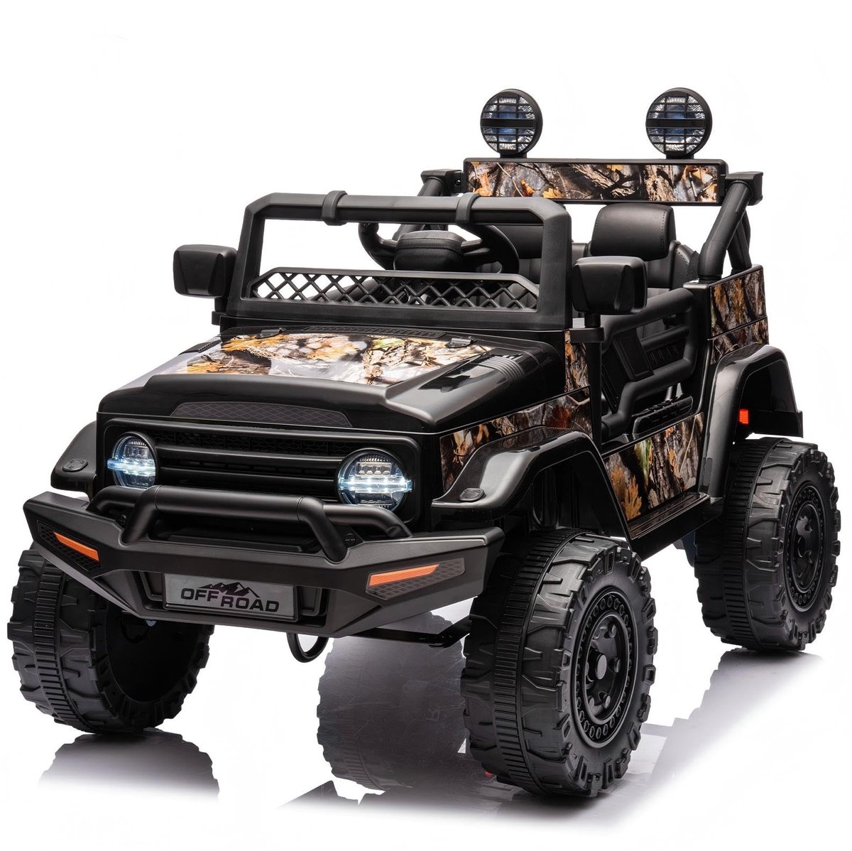 Danky Kinderauto - Elektrische jeep 12V 4,5Ah - 4 wielen - Tot 5 km/u - PP kunststof - Buitenspeelgoed - Zwart Speelgoedaccuvoertuig kopen online
