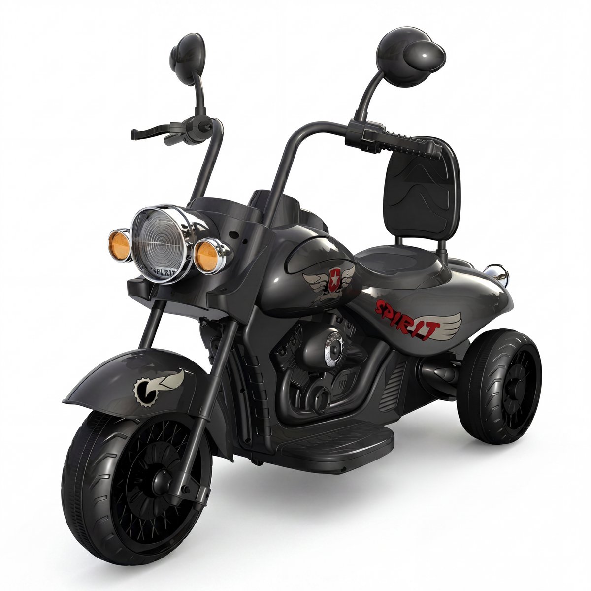 Danky Kindermotor - 12V 4,5Ah - 2x35W motor - LED-verlichting - Muziek & claxon - Vanaf 3 jaar - Zwart Speelgoedaccuvoertuig kopen online