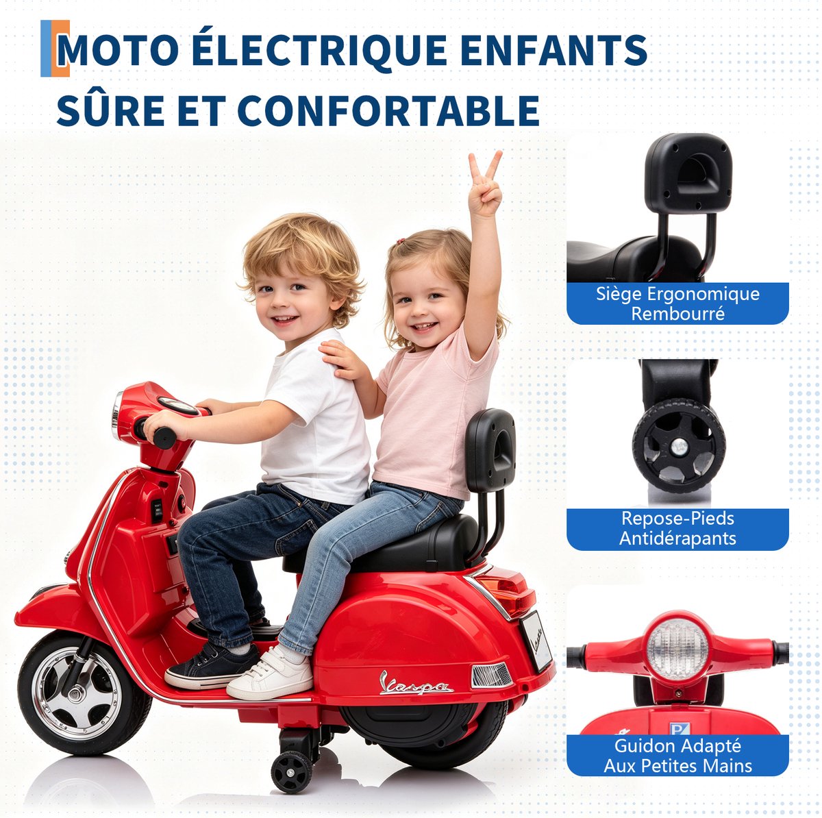 danky kindermotor elektrische 6v 4 5ah 25w motor 3 km u met steunwielen led muziek claxon 67x57x40cm voor 3 jaar rood