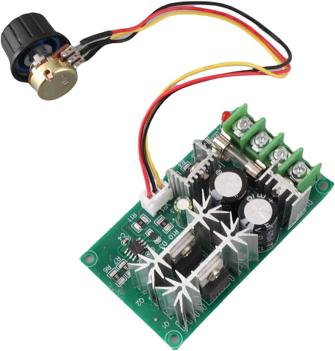 DC Motor Speed Controller - PWM Regulator Module - Motoren Aansturen - Omgekeerde Aansluiting Bescherming - 20A - Groen Loopmotor kopen online