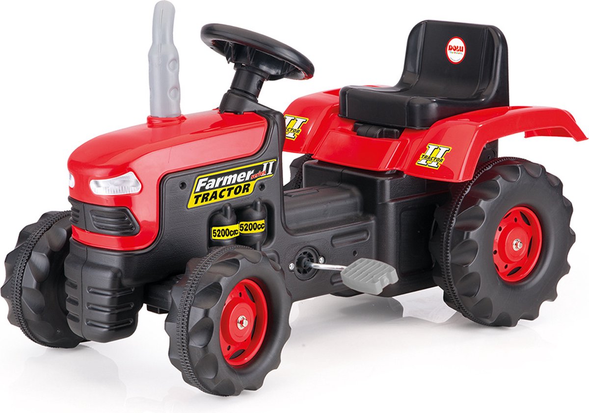 dolu traptractor met claxon rood zwart
