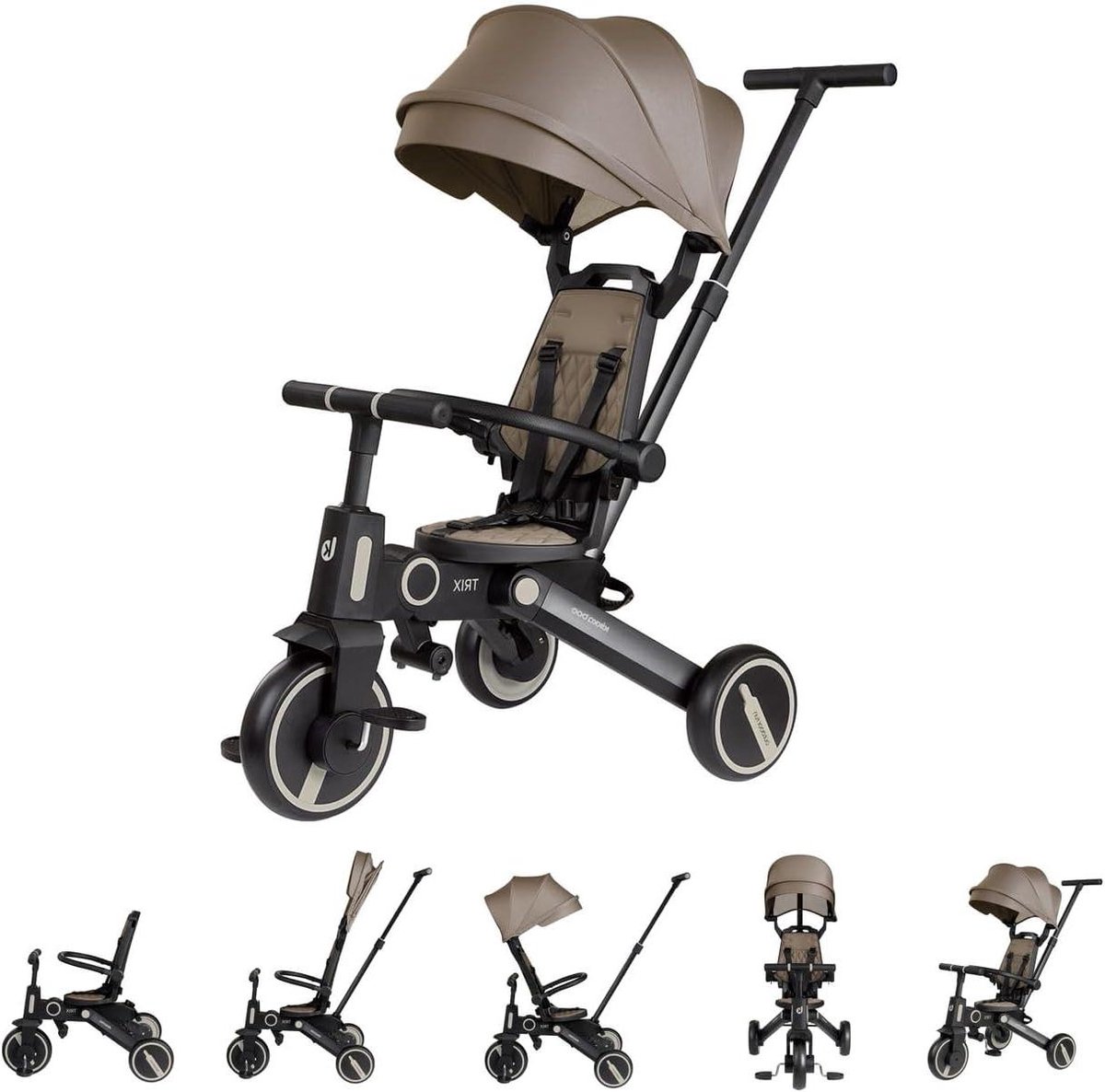 Driewieler 3-in-1 - Kinderfiets Loopfiets - Buiten Spelen - Ombouwbaar Ontwerp - 95 cm Hoog - Beige Driewieler kopen online