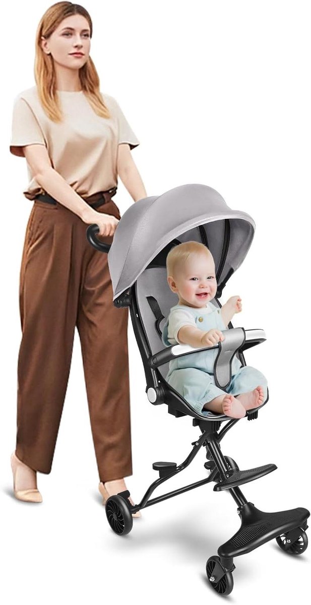 Driewieler Baby - Loopfiets Kinderen - Buiten Spelen - Compact Opvouwbaar - 30 x 55 x 86.5 cm - Grijs Driewieler kopen online