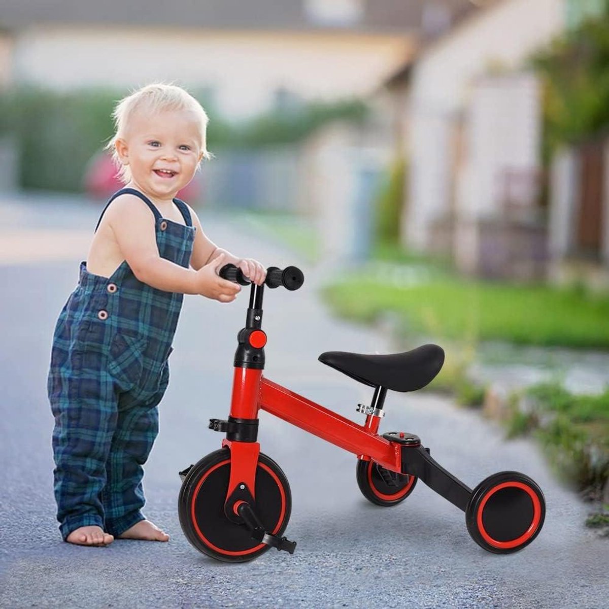 Driewieler Baby - Loopfiets Kinderfiets - Buiten Spelen - 4-in-1 Omkeerbare Zitting - 1-5 Jaar - Rood Driewieler kopen online
