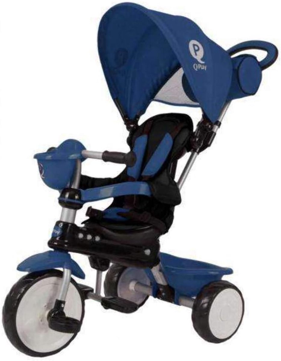 Driewieler Comfort - Kinderfiets - Buiten spelen - 4 in 1 functie - 62 x 28 x 38 cm - Donkerblauw Driewieler kopen online