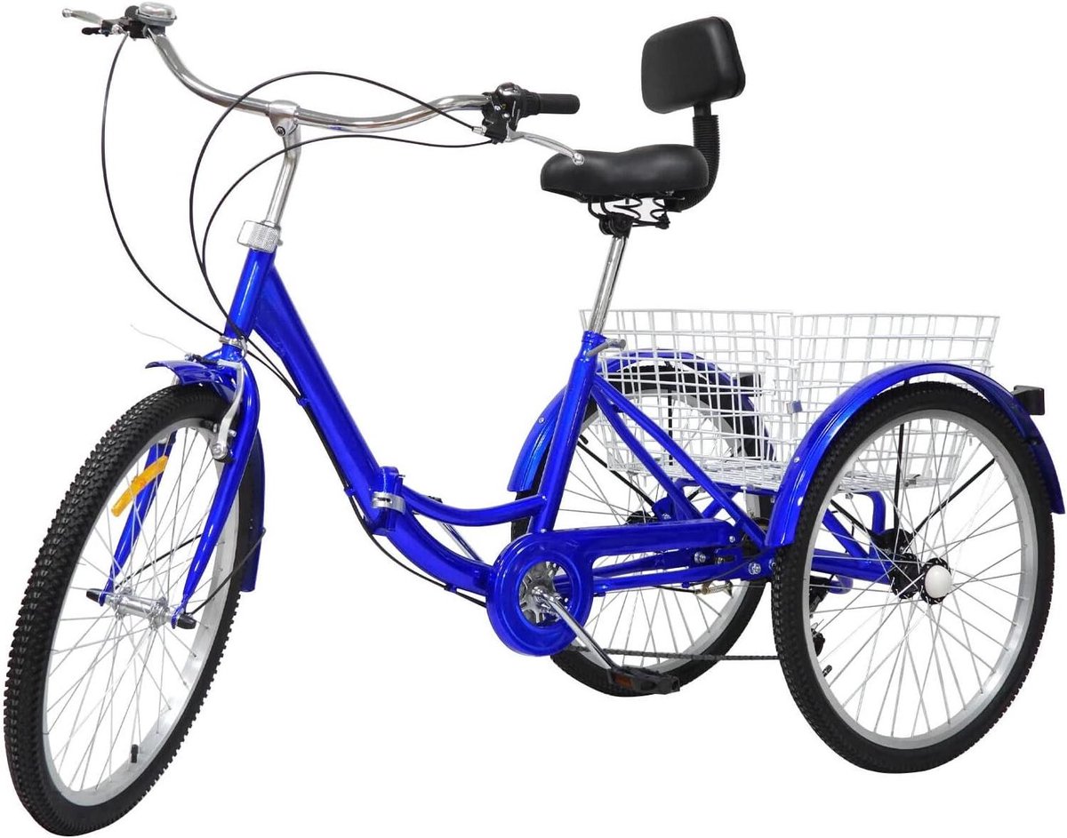 Driewieler Fiets - Volwassen Fiets - Comfortabel Fietspad - Inklapbaar Ontwerp - 24 Inch Wielen - Blauw Driewieler kopen online
