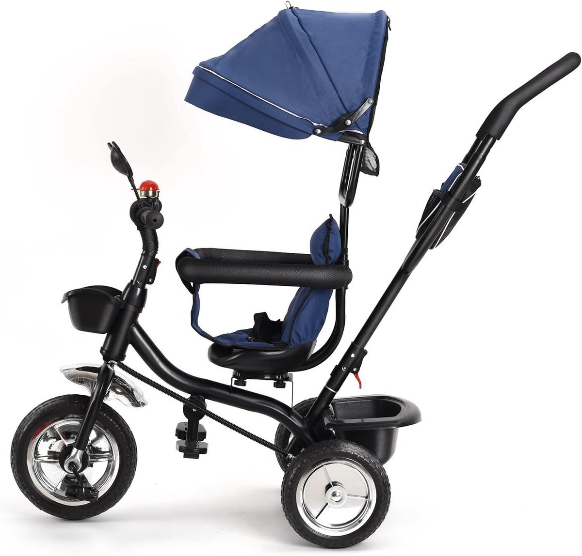 driewieler kinderen loopfiets baby buiten spelen 4 in 1 uitbreidbaar 75 x 46 x 106 cm donkerblauw