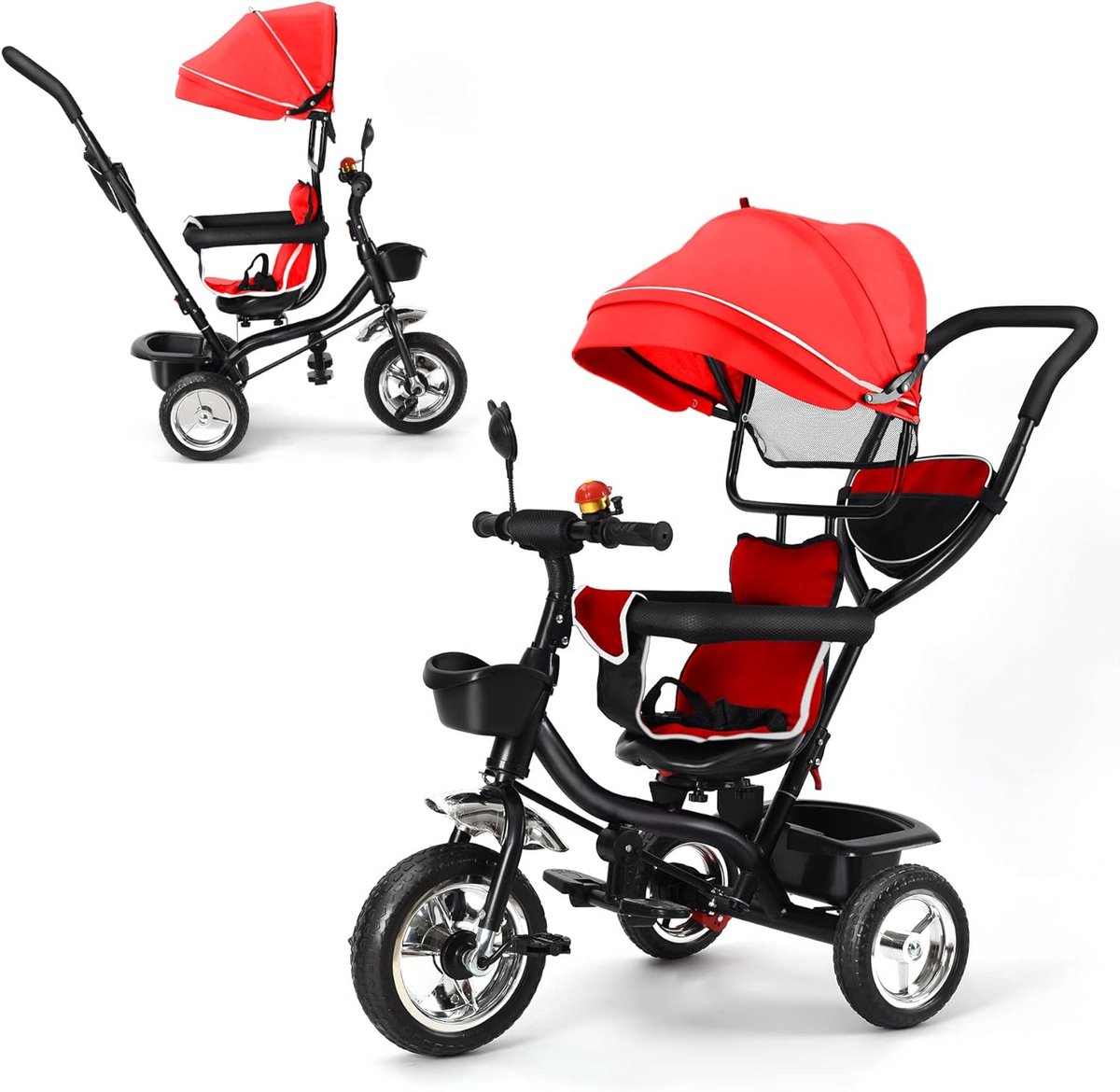 Driewieler Kinderen - Loopfiets Baby - Buiten Spelen - Omkeerbare Zitting - 75 x 46 x 106 cm - Rood Driewieler kopen online
