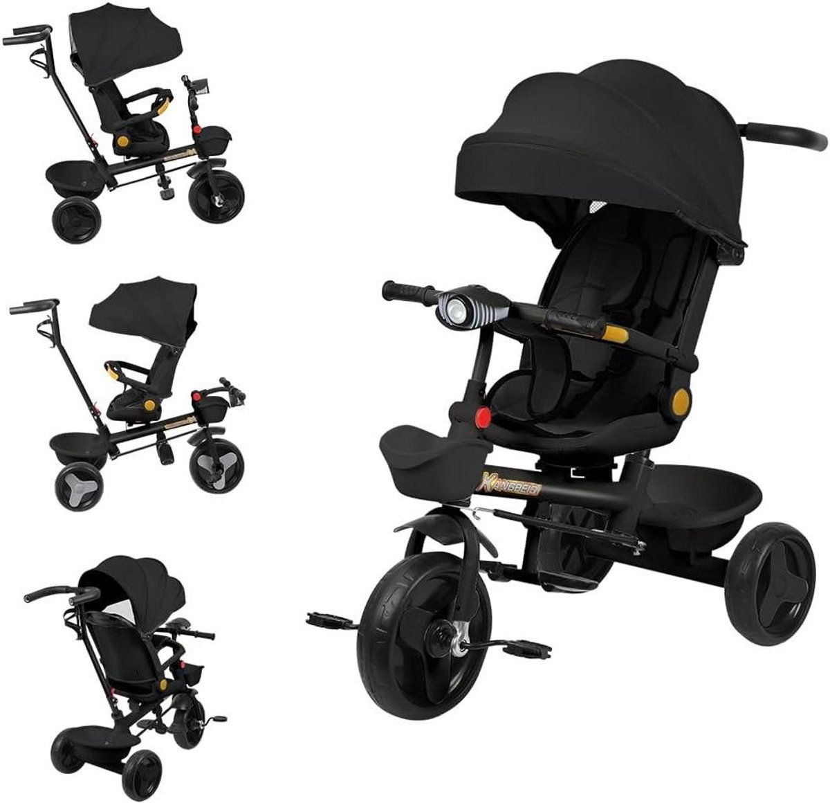 Driewieler Kinderen - Loopfiets Baby - Buiten Spelen - Schaalbaar Ontwerp - 74 x 46 x 106 cm - Zwart Driewieler kopen online