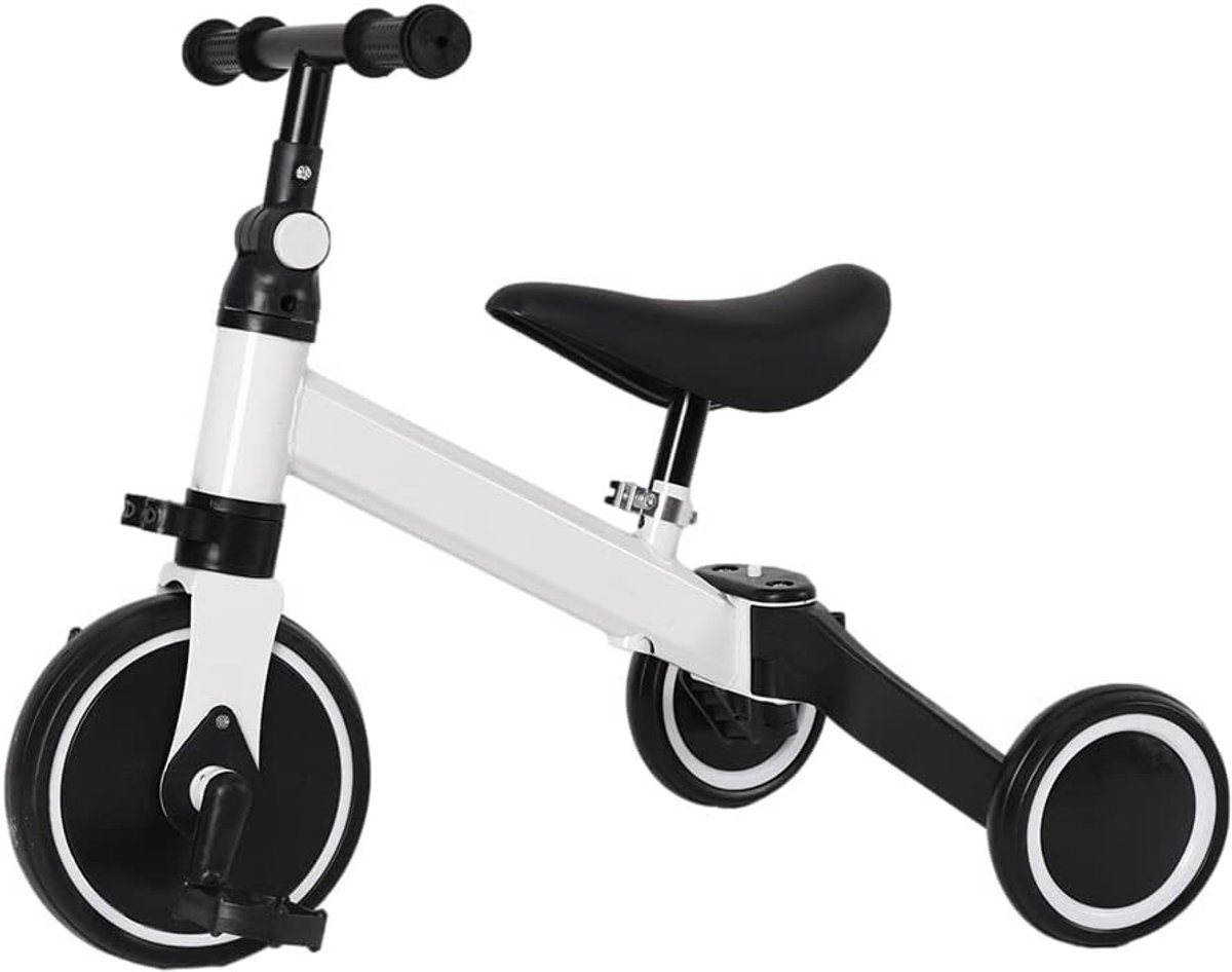 Driewieler Kinderen - Loopfiets - Buiten Spelen - Verstelbaar Zadel - Lichtgewicht Duurzaam - Wit Driewieler kopen online
