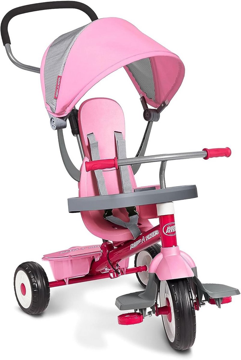 Driewieler - Kindertrike - Buiten spelen - 4 standen - 50 x 89 x 103 cm - Roze Driewieler kopen online