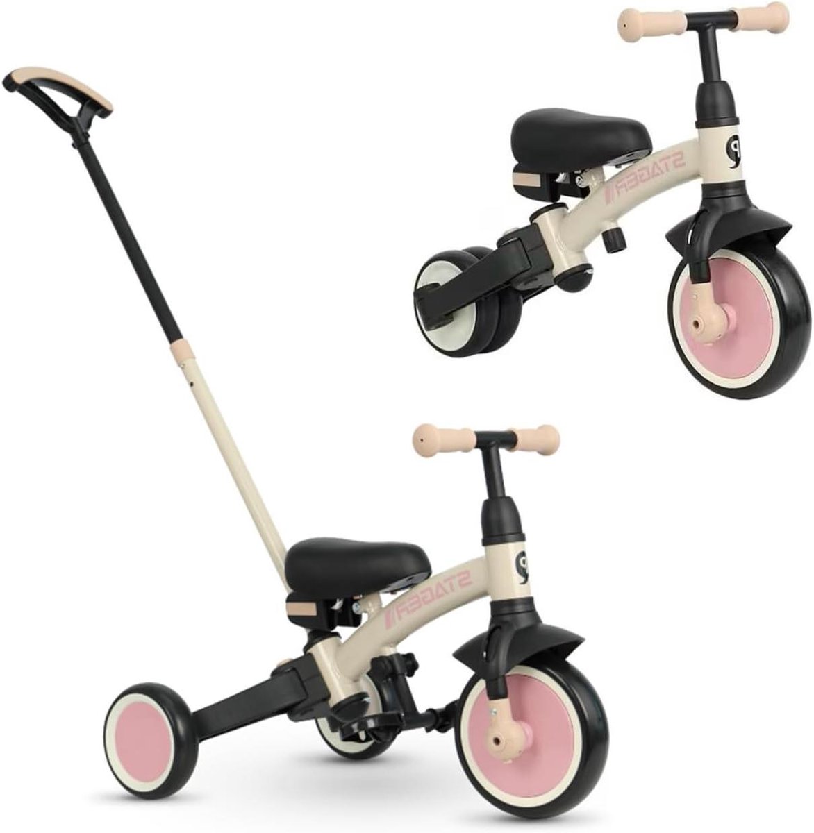 driewieler loopfiets buiten spelen 3 in 1 model 94 x 45 x 100 cm roze