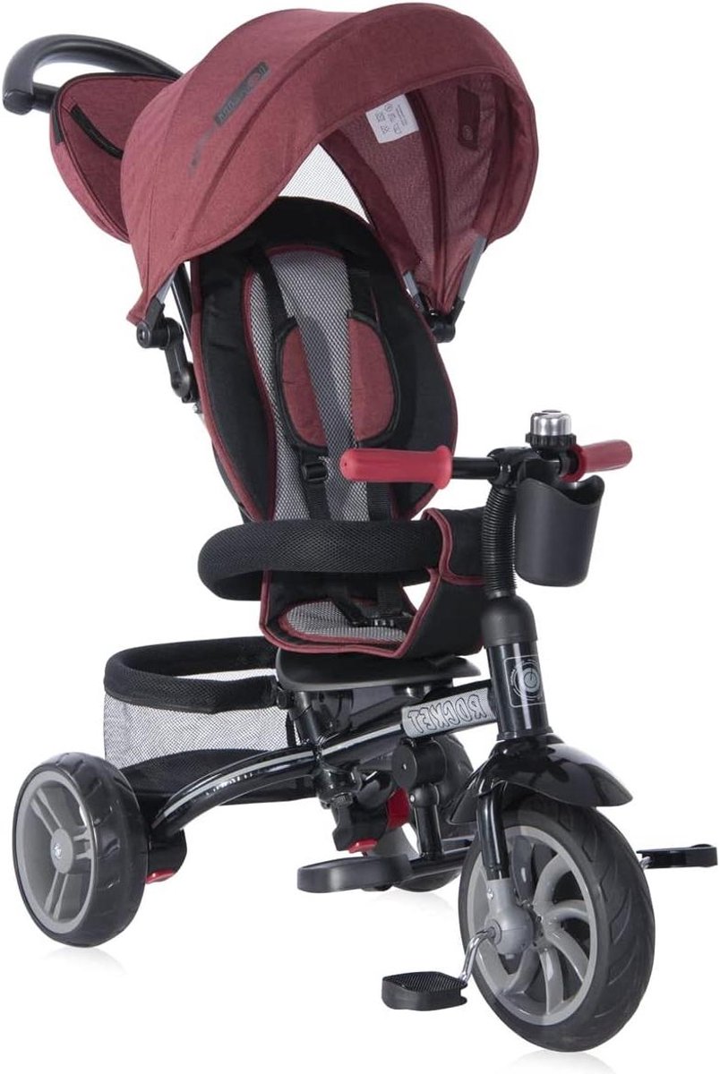 Driewieler Loopfiets - Kinderfiets Babyfiets - Buiten Spelen - 4-In-1 Omvormbaar - 79 x 51 x 100 cm - Donkerrood Driewieler kopen online
