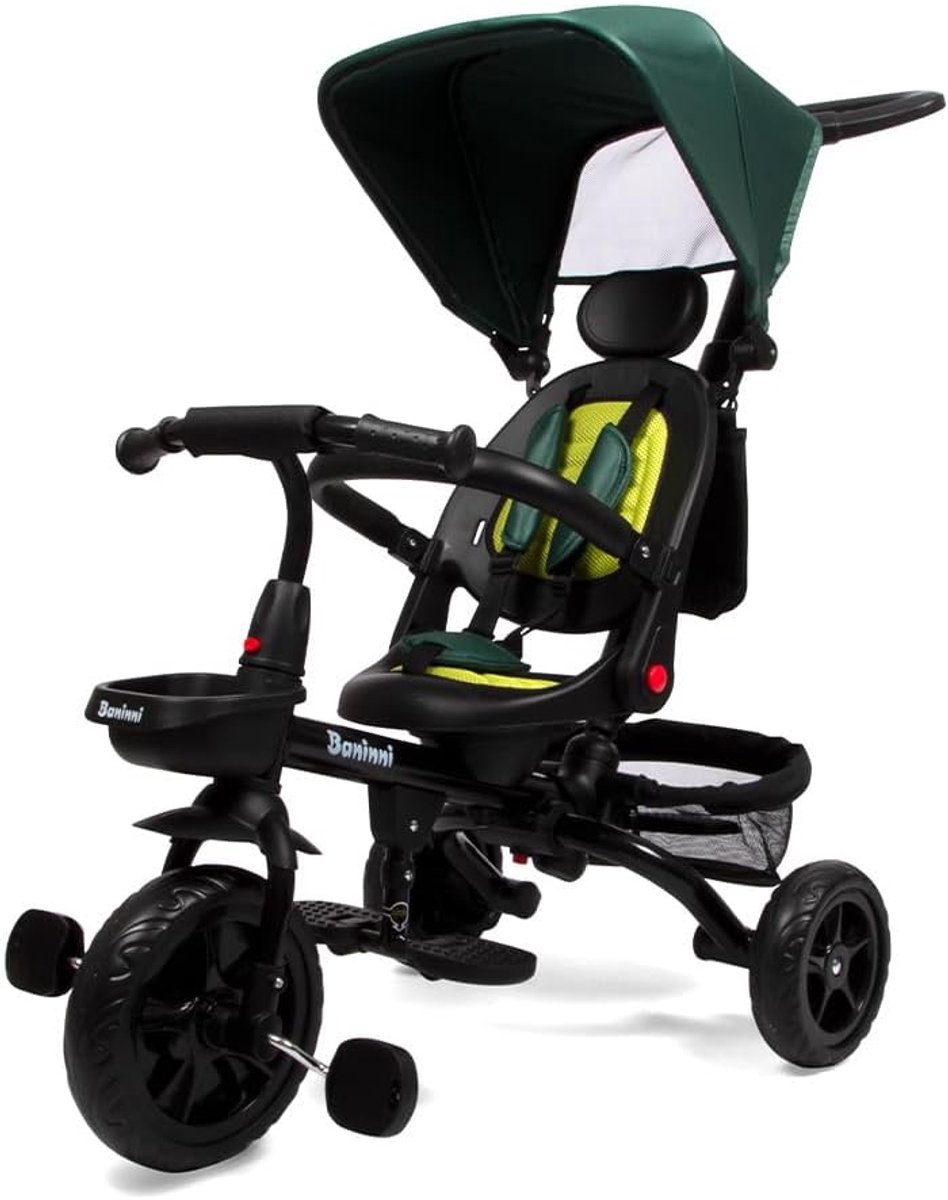 driewieler met duwstang kinderfiets buiten spelen 360 graden draaibare zitting 53 x 82 x 97 cm