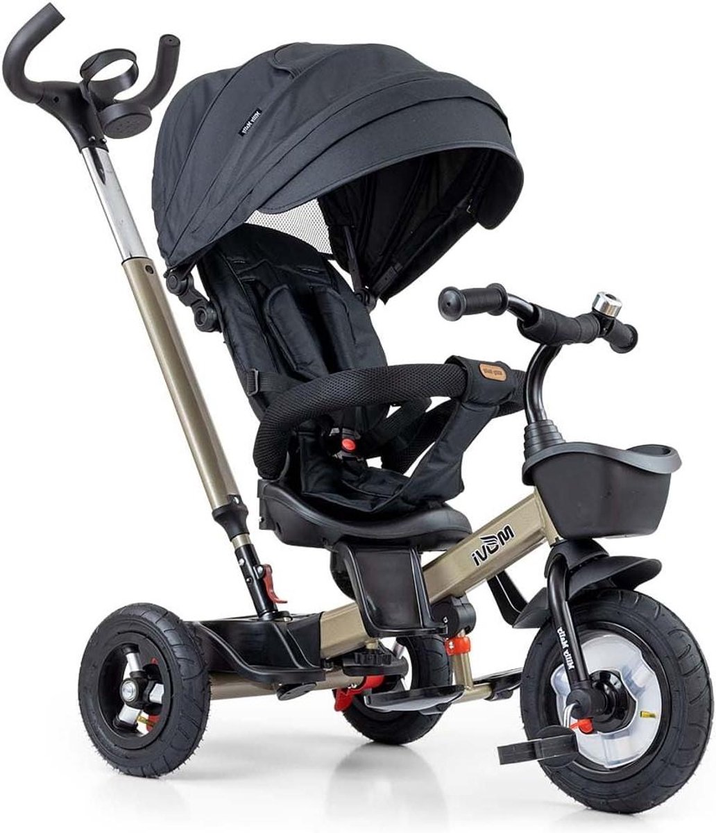driewieler movi loopfiets kinderen buiten spelen draaibare zitting 360 112 x 53 x 96 cm grijs