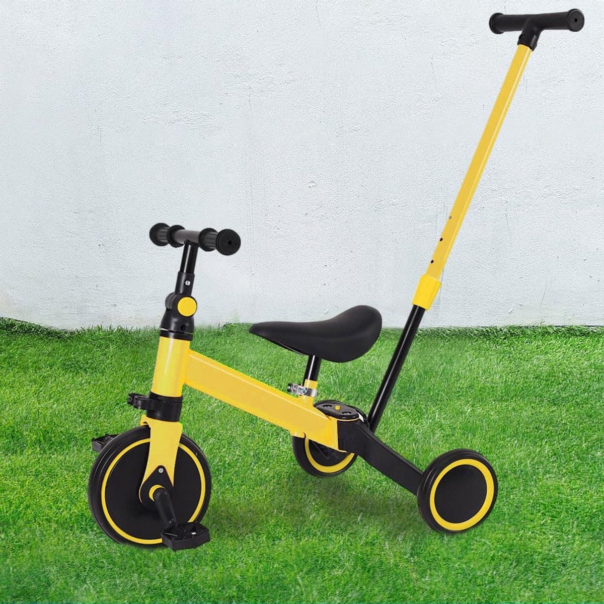 Driewieler Peuters - Loopfiets Kinderen - Buiten Spelen - 3-in-1 Functie - 18 Maanden-4 Jaar - Geel Driewieler kopen online