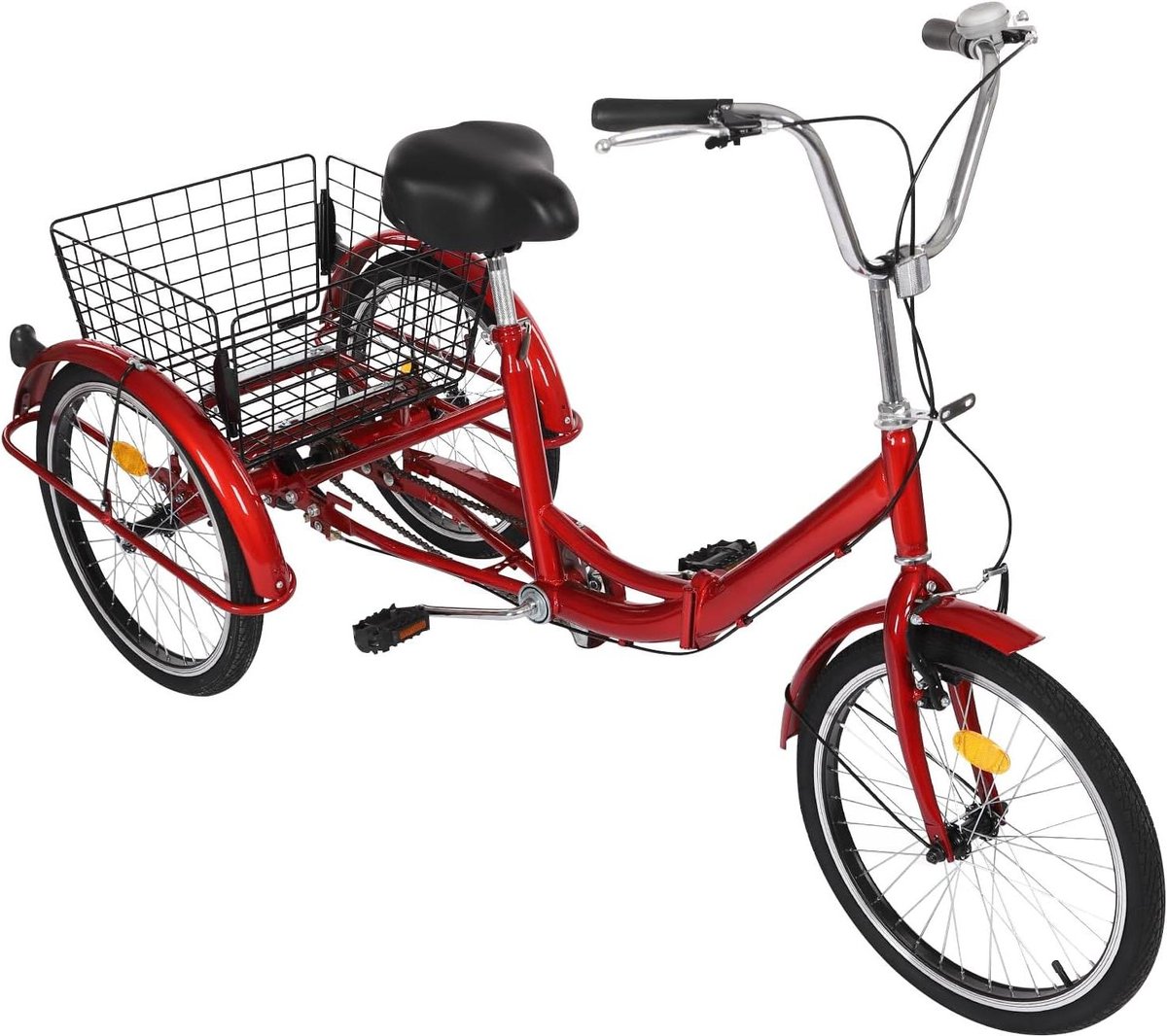 Driewieler voor volwassenen - Comfortabele fiets - Stadsverkenning - Grote opbergmand - 20 inch wielen - Groen Driewieler kopen online