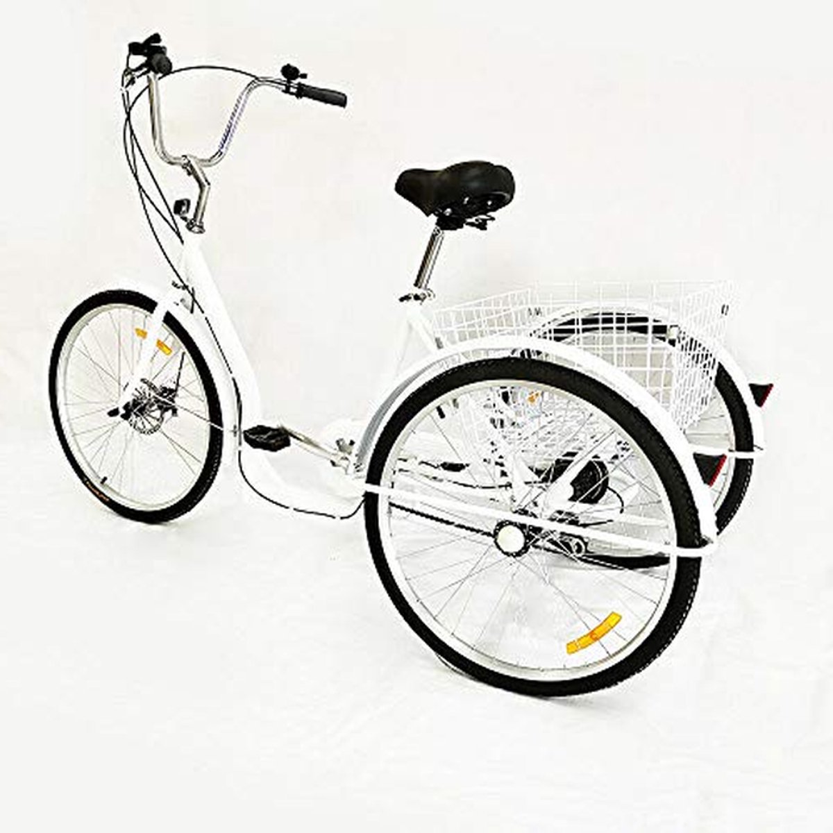 Driewieler voor volwassenen - Fiets met mand - Boodschappen doen - Verstelbare hoogte - 26 inch wielen - Wit Driewieler kopen online
