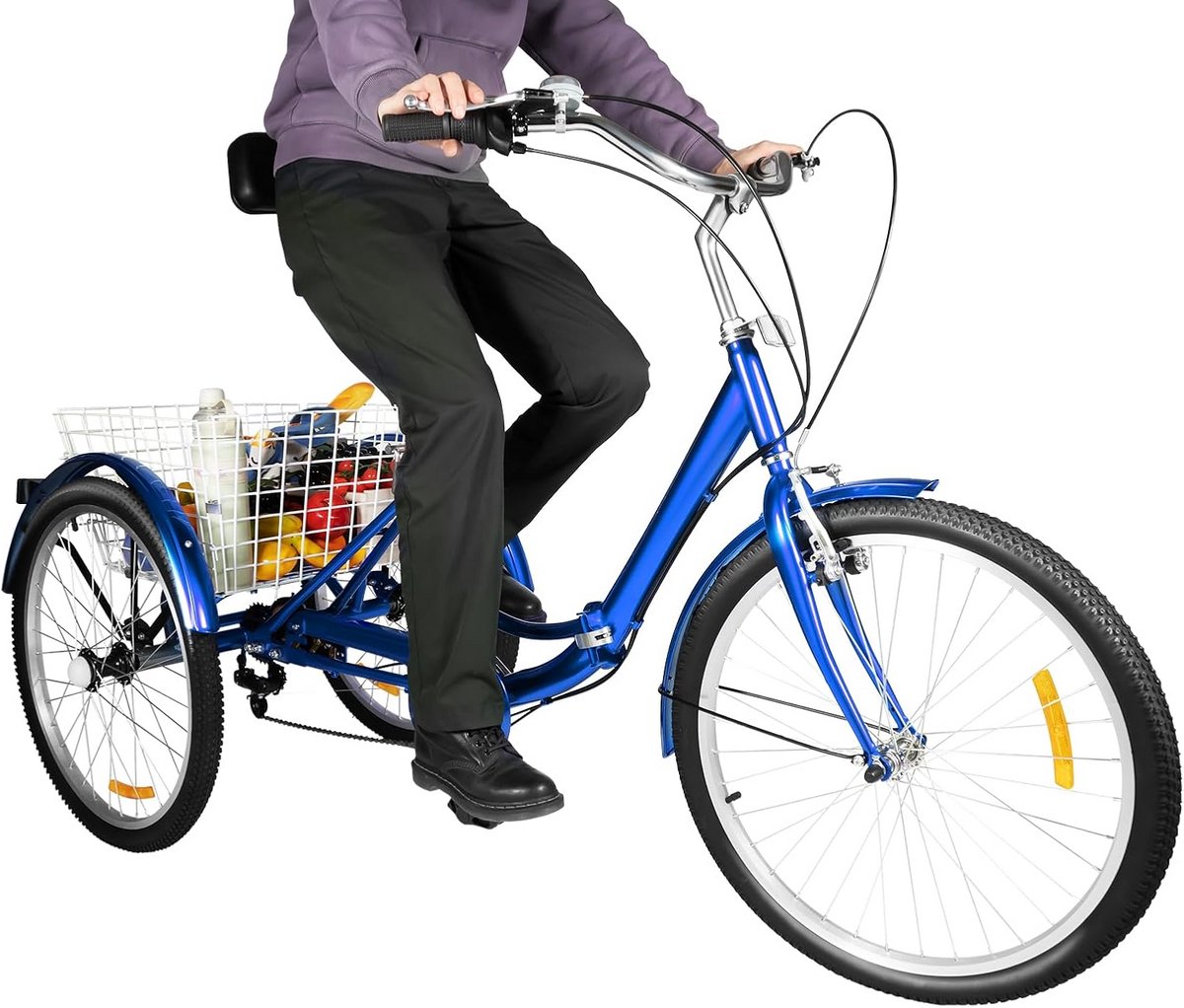 Driewieler voor volwassenen - Stabiele fiets - Comfortabel transport - Opvouwbaar ontwerp - 24 inch - Zwart Driewieler kopen online