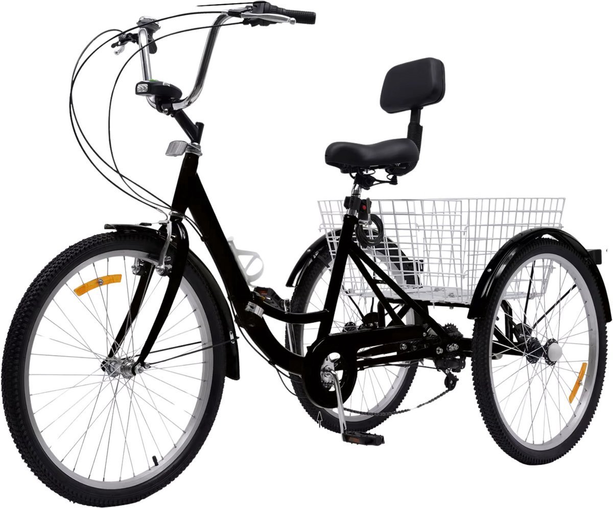 Driewieler Vortex 24 Inch Zwart - LED, Fiets voor volwassenen en senioren en 7 versnellingen - Voor Volwassenen, Senioren, Woonkamer en Slaapkamer Driewieler kopen online
