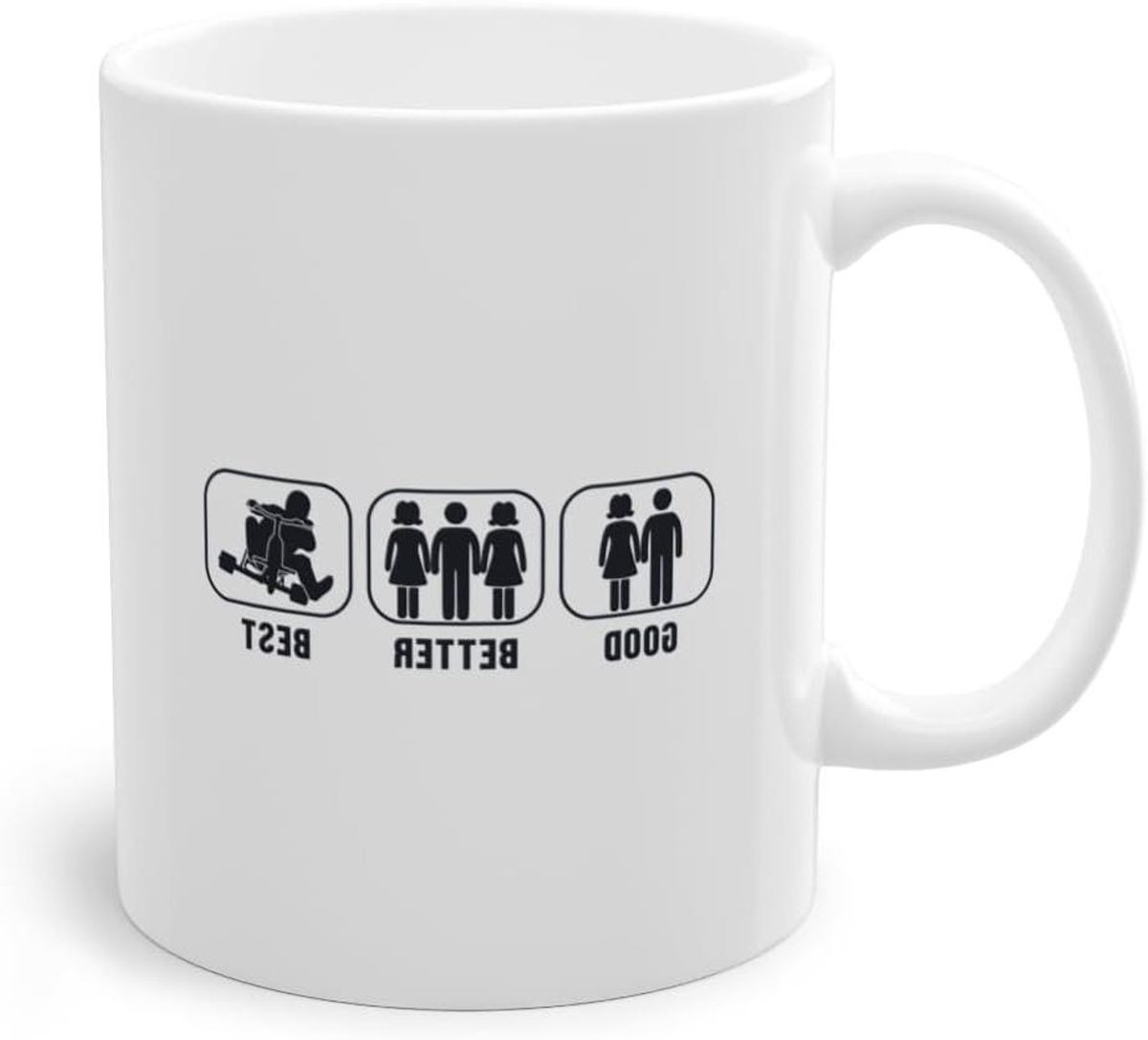 Drift Trike Mok - Tricycle Mok - Koffie Drinken - Uniek Drift Trike Motief - 330 ml - Wit Driewieler kopen online