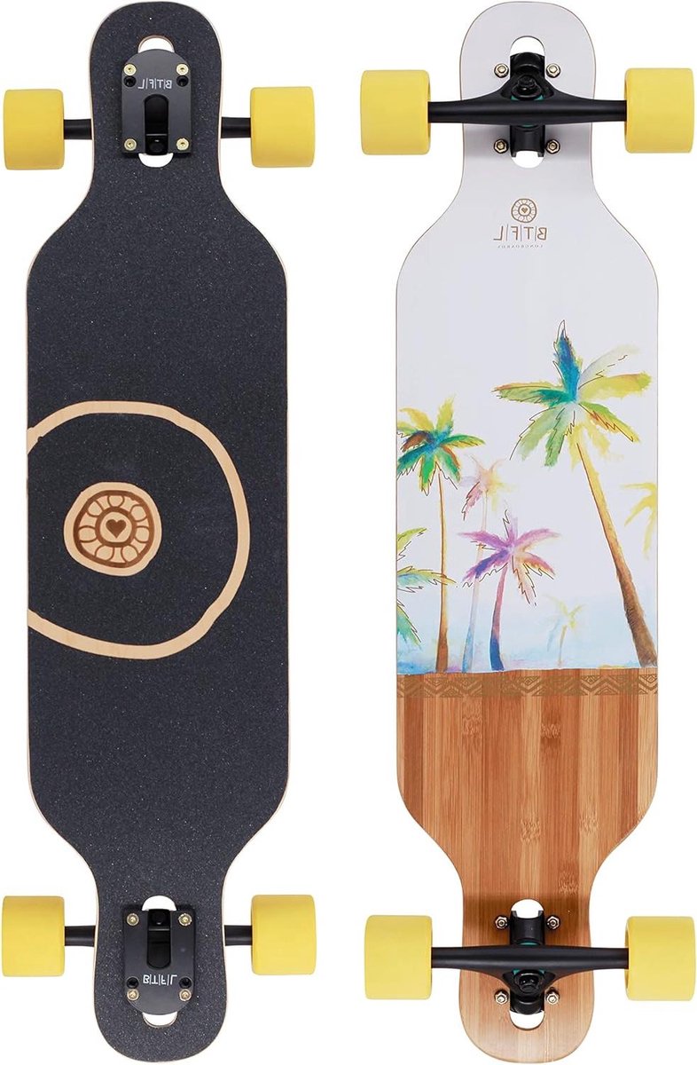 drop through longboard cruiser board comfortabel cruisen lage standhoogte 89 cm coco