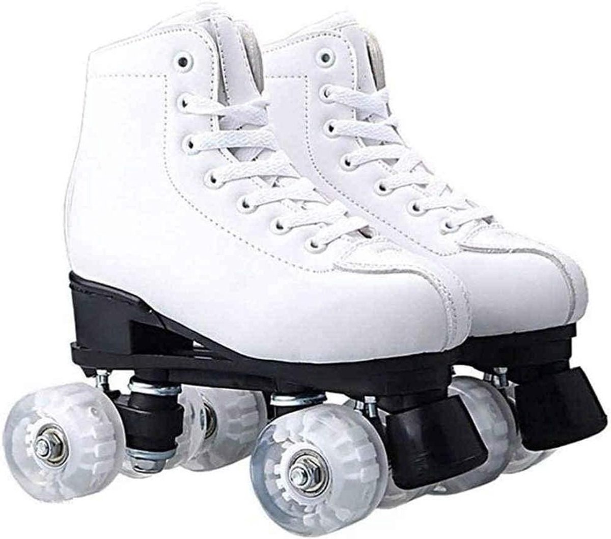 Dubbele Rolschaatsen - Schoenen met wielen - Buiten sporten - Ademend materiaal - Maat 38 - Wit Rolschaatsen kopen online