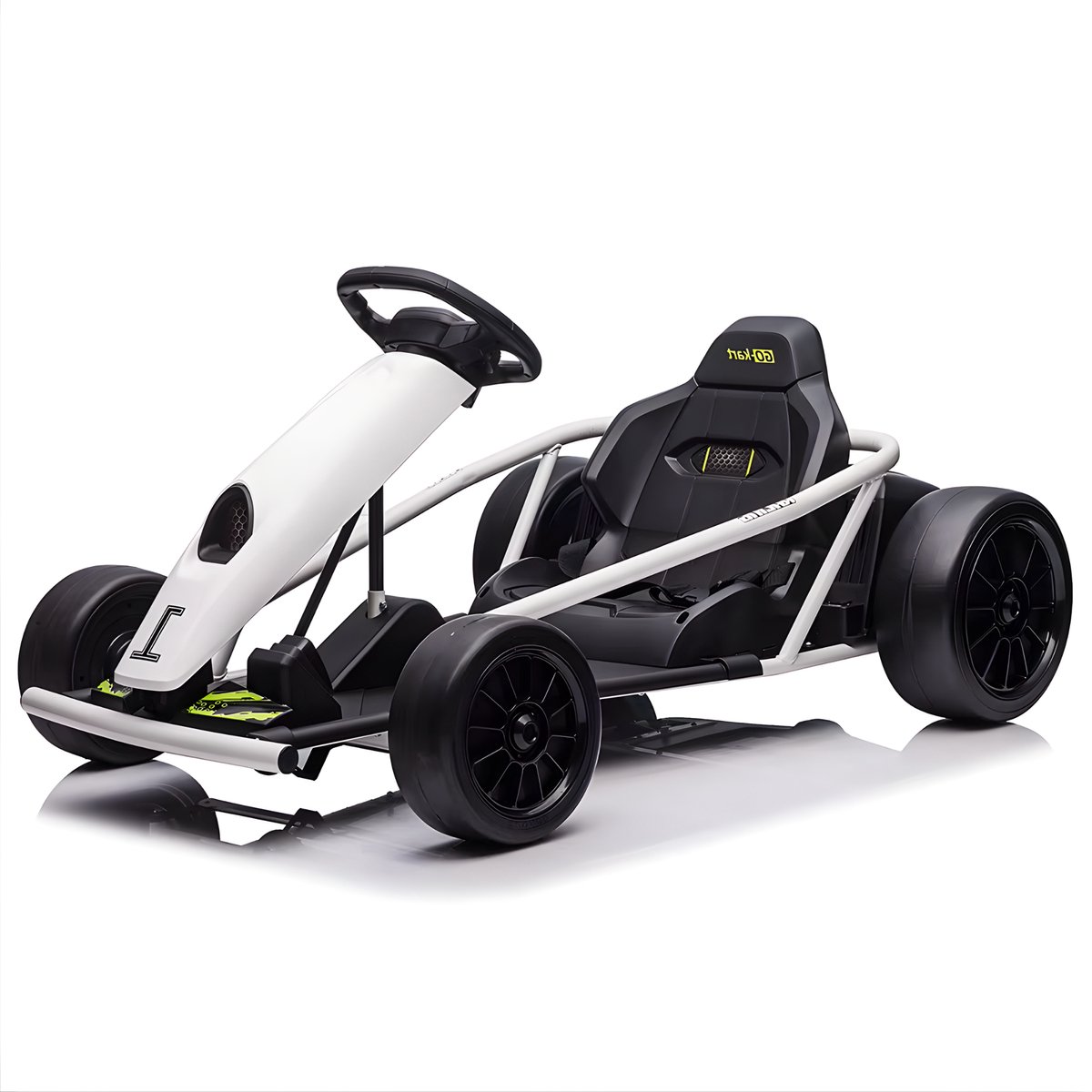 Elektrische driftkart - 24V elektrisch rijspeelgoed met dubbele 300W motoren, 8 MPH snelheid en muziekfunctie - Wit, 400x400 cm Modelbouwpakket kopen online