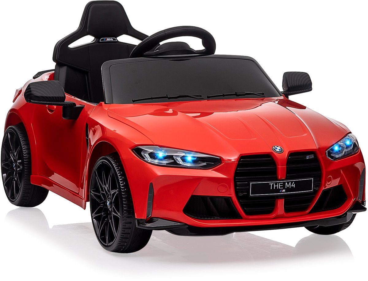 Elektrische Kinderauto 12V – BMW M4-stijl – met Afstandsbediening – LED-verlichting – MP3-speler – Rood Speelgoedaccuvoertuig kopen online