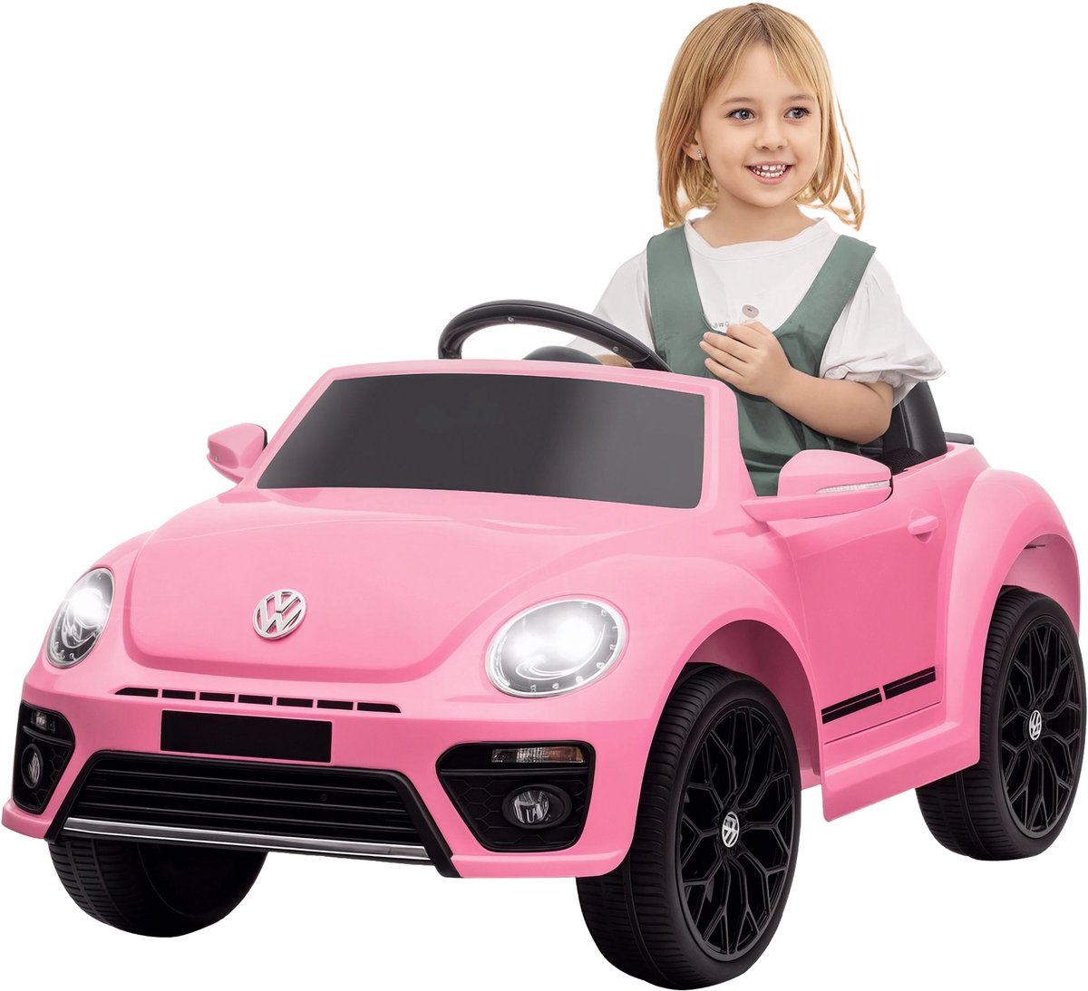elektrische kinderauto 12v kinder voertuig met 2 4g afstandsbediening muziek en claxon rijdende speelauto voor kinderen roze