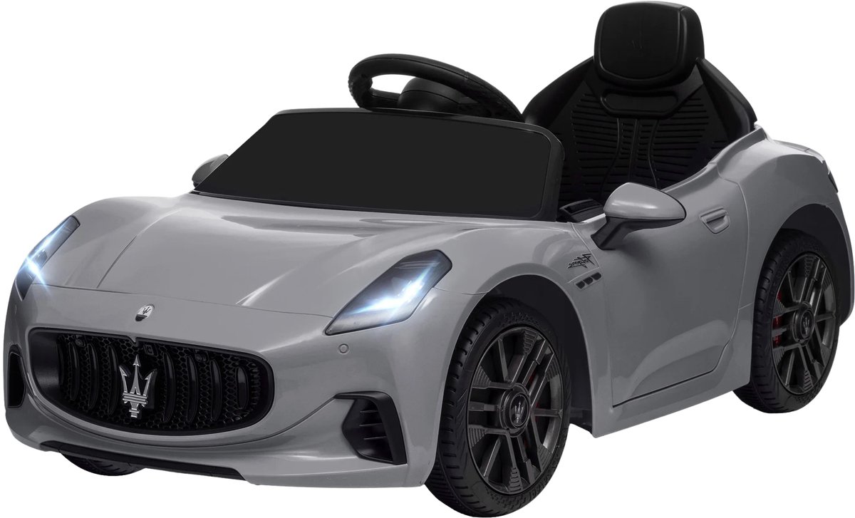 elektrische kinderauto 12v kinder voertuig met 2 4ghz afstandsbediening en 2 motoren rijdende speelauto voor kinderen grijs