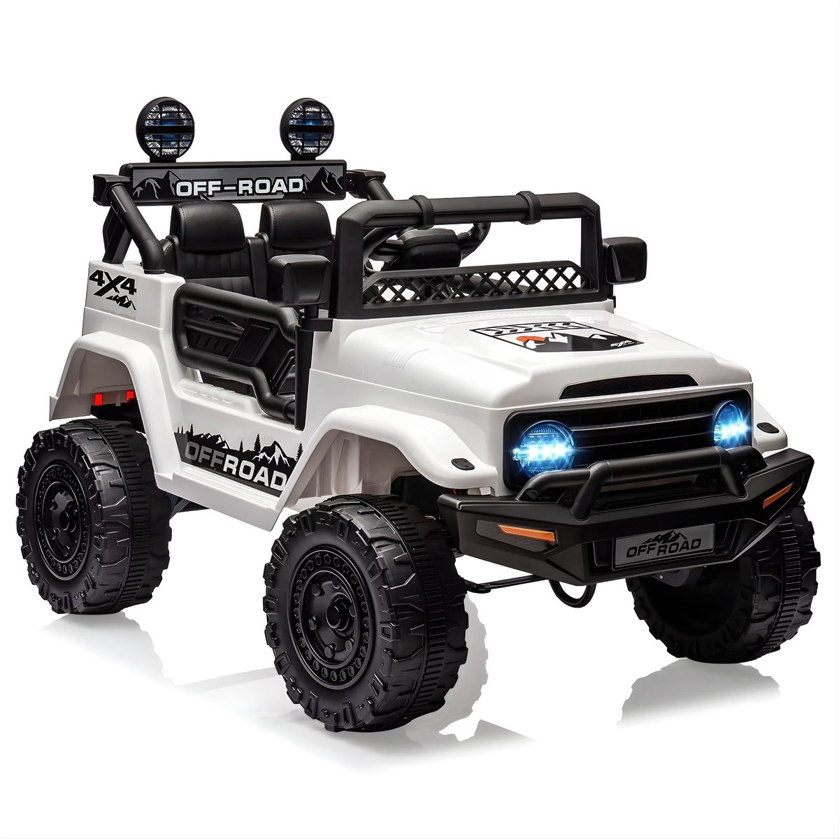 Elektrische kinderauto 12V met afstandsbediening - met afstandsbediening, gordel, muziek MP3/USB/TF en LED-licht - Camouflage Slee kopen online
