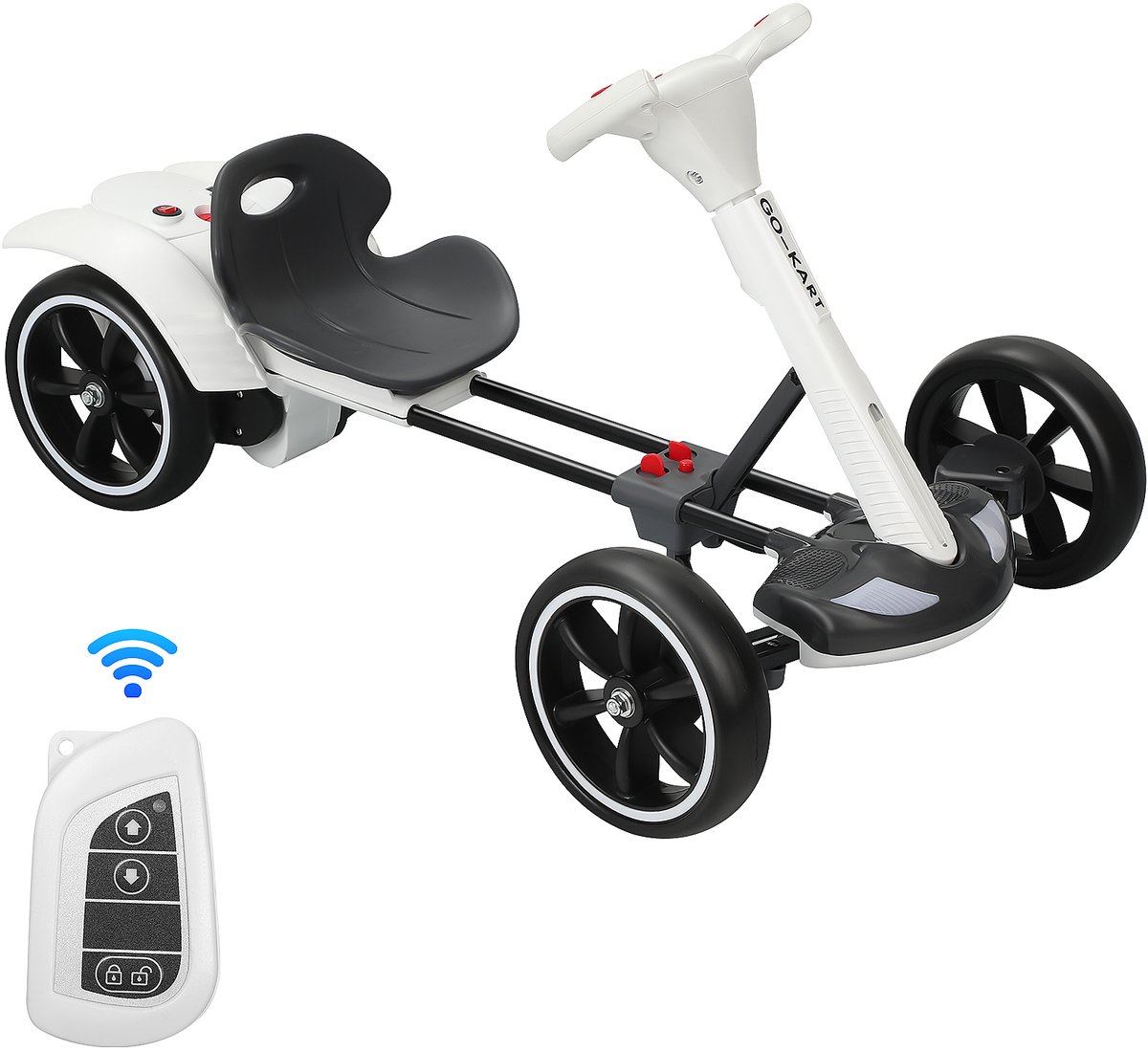 Elektrische Kinderkart Wit – Met Afstandsbediening, Bluetooth Speaker, 3-5 km/u – Max. 50 kg – Geschikt voor 3-8 Jaar – Incl. Oplader – EU-stekker Speelgoedaccuvoertuig kopen online