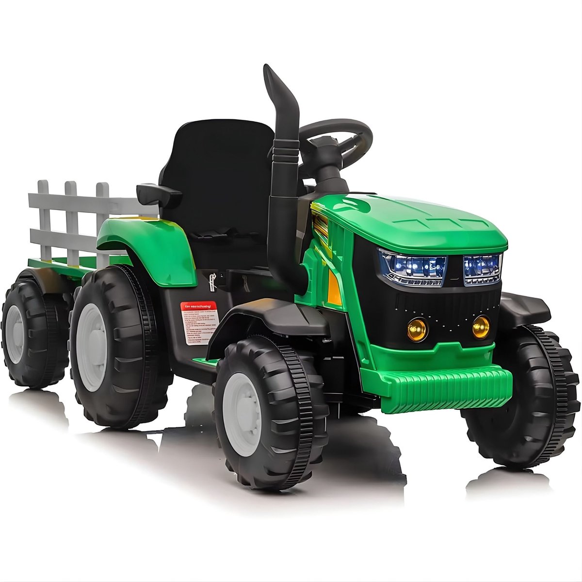 Elektrische kindertractor - Met verwijderbare trailer, muziek/MP3, 3 snelheden - Groen Slee kopen online