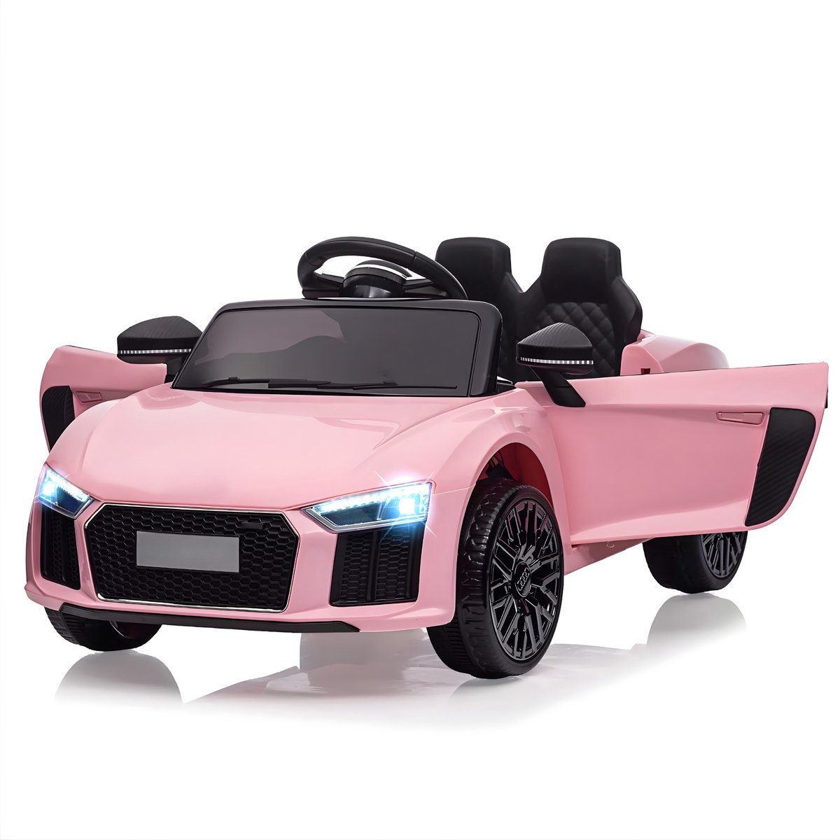 elektrische kindertractor met verwijderbare trailer muziek mp3 3 snelheden roze