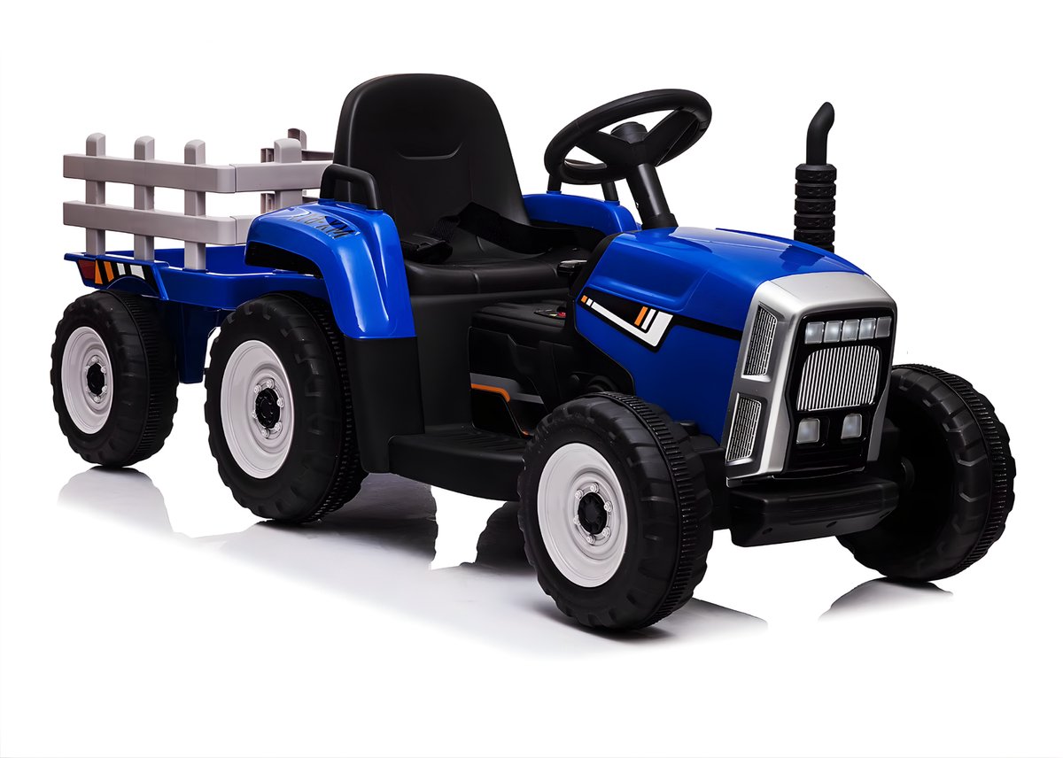 elektrische tractor 7 led koplampen mp3 speler 7 led koplampen mp3 speler blauw 12v accu