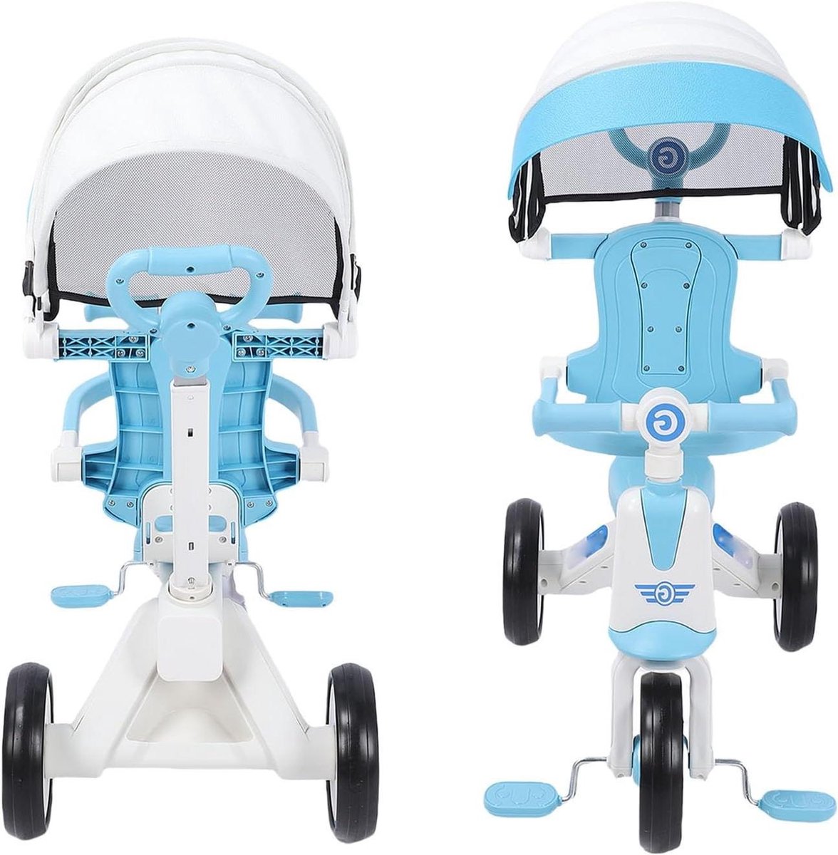Fabater Driewieler voor Peuters, 2-in-1 Baby-driewieler-kinderwagen met Duwhandvat Afneembare Voetsteun Verstelbare Luifel, voor Kinderen van 18 Maanden Tot 5 Jaar (BLUE) Driewieler kopen online